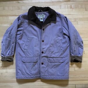 L.L. Bean chore barn jacket sherpa lined purple *flaws